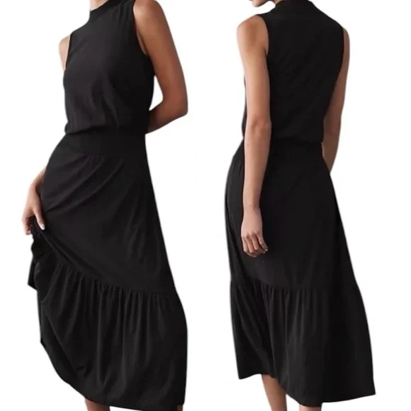 Nation ltd Barrett Dress Jet Black Pima Cotton made in Peru size Small - Picture 4 of 8